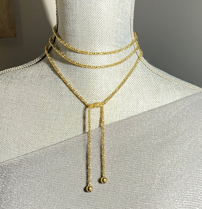 Gold Lariat Necklace