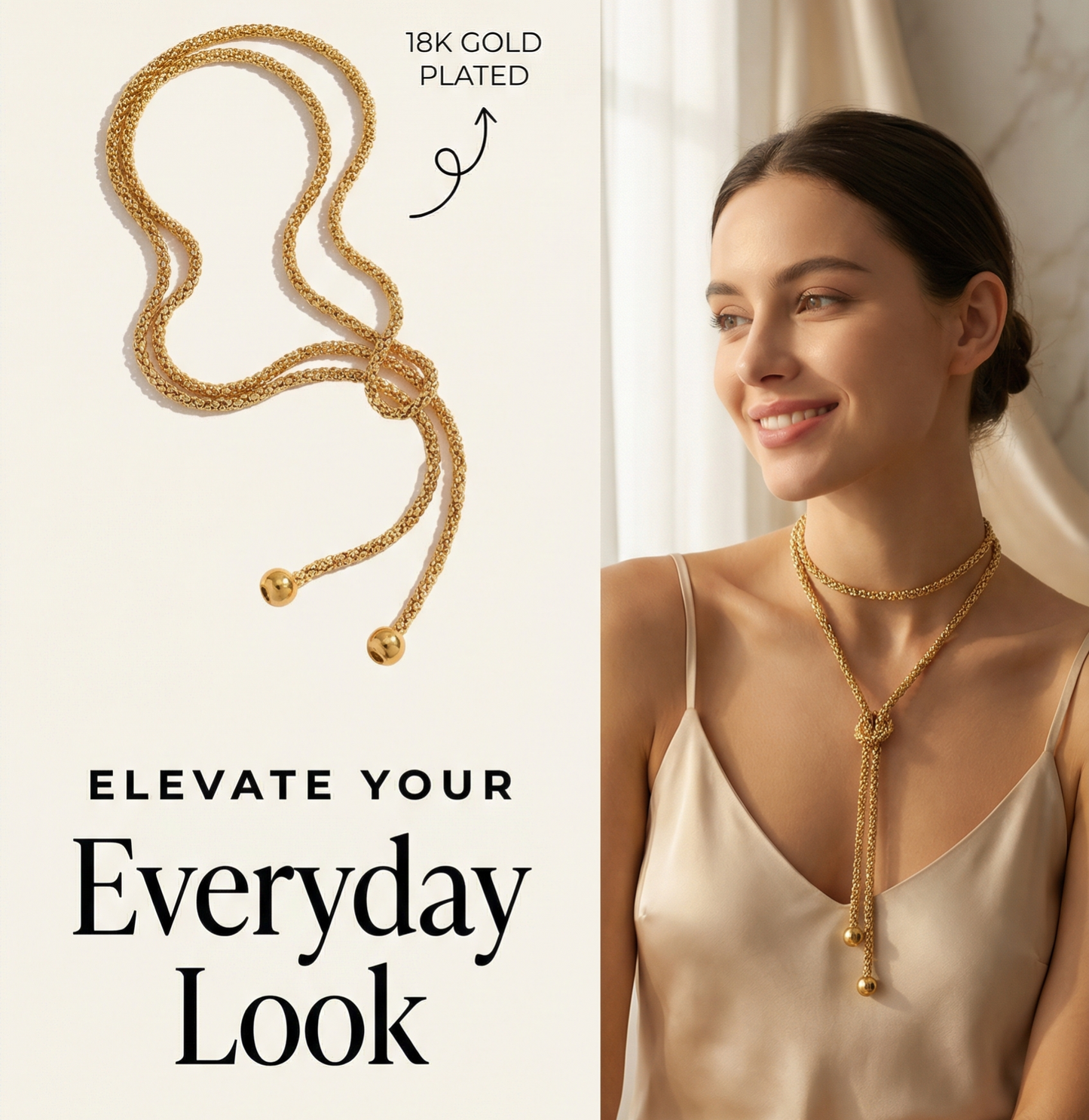 Gold Lariat Necklace