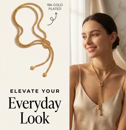 Gold Lariat Necklace